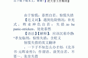 惊慌失措的意思