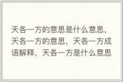 天各一方的意思