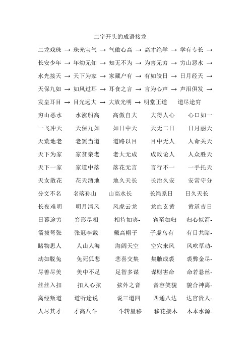 俩字成语开头的成语