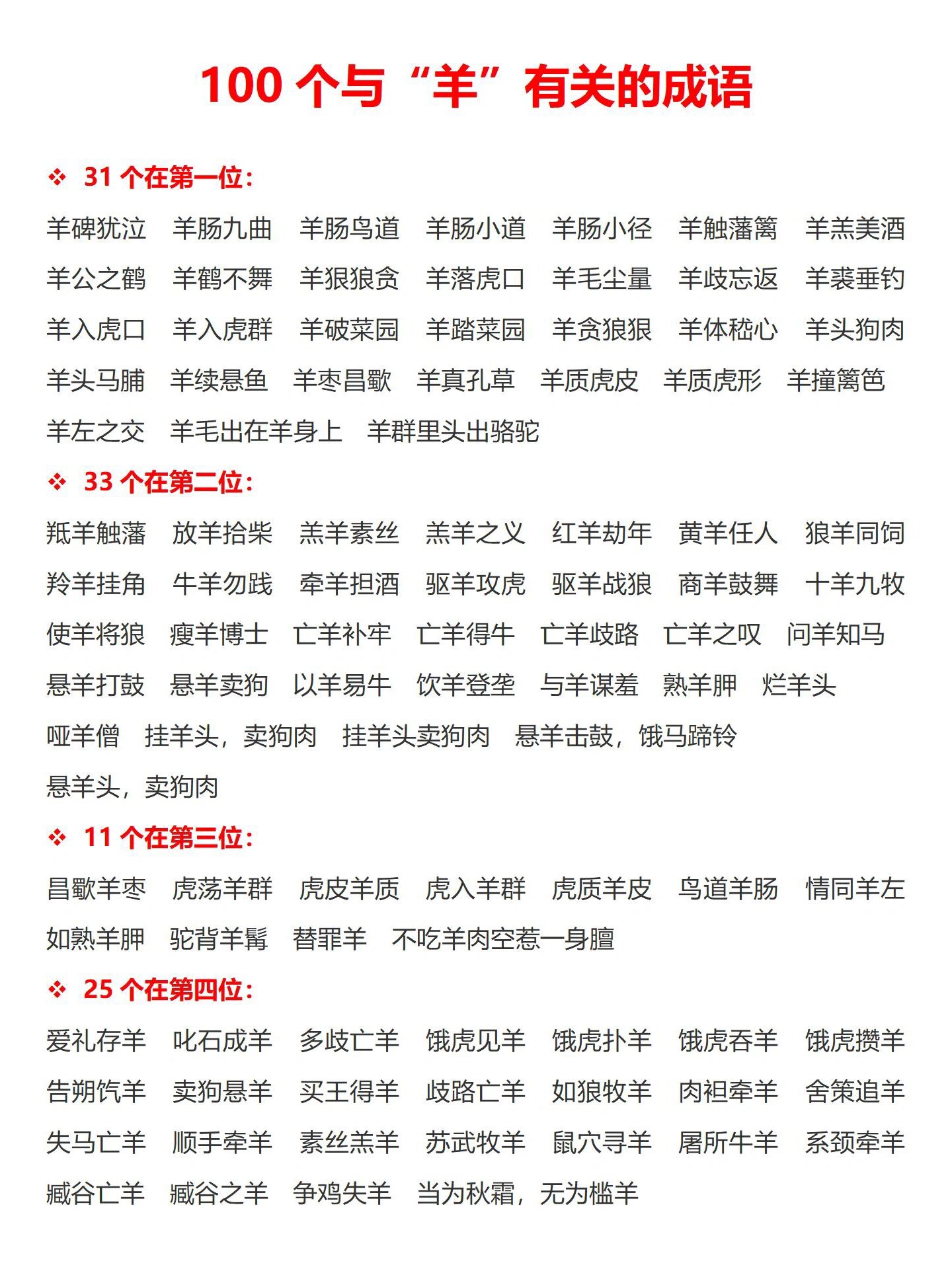 羊的成语